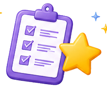 Checklist with star icon