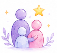Family coaching and parent guidance illustration