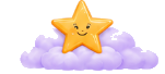 Smiling star on cloud