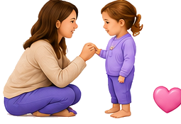 Adult staying calm with child icon