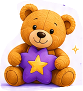 Purple teddy bear with star